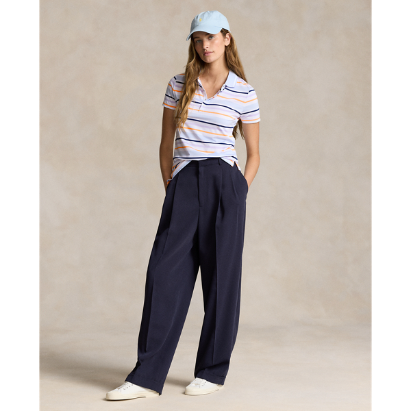 Oxford Blue Multi Striped Stretch Jersey Polo Shirt RLX 4
