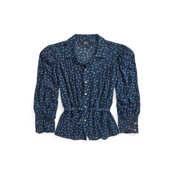 Blusa anudada de gasa de algod&oacute;n
