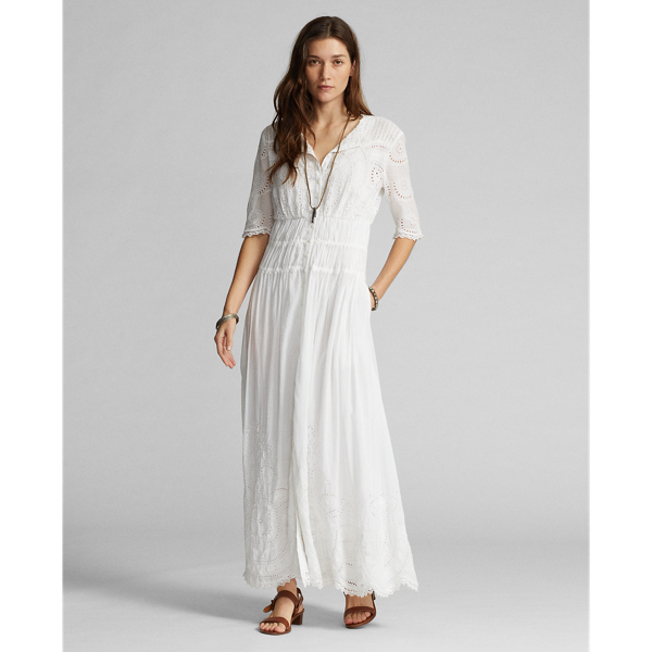 Ralph lauren lace trim dress best sale