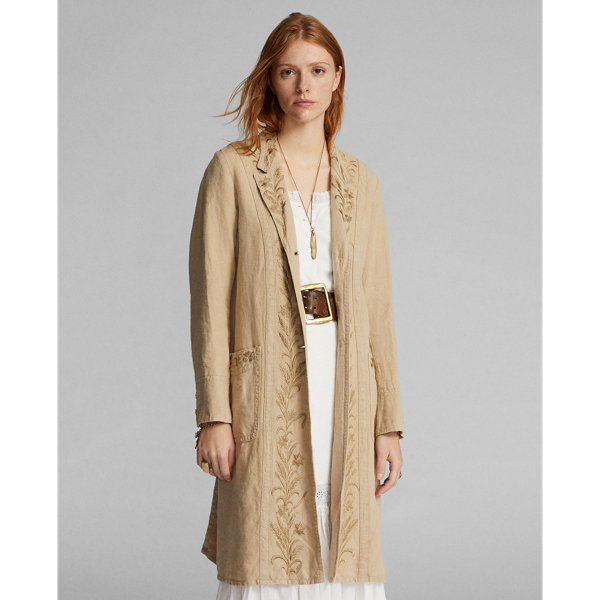 Velvet & Linen Duster with hot Embroidery