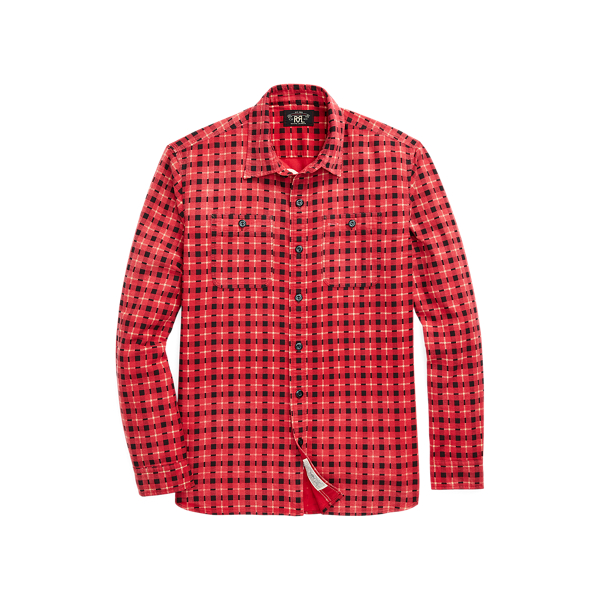 Red/Multi Plaid-Print Chamois Workshirt RRL 1