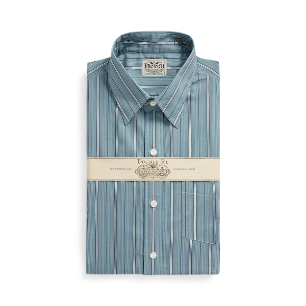 Blue Multi Slim Fit Striped Woven Shirt RRL 1