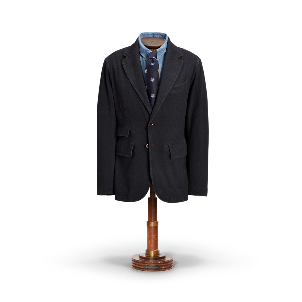 Indigo Unconstructed Bedford Cord Sport Coat RRL 1