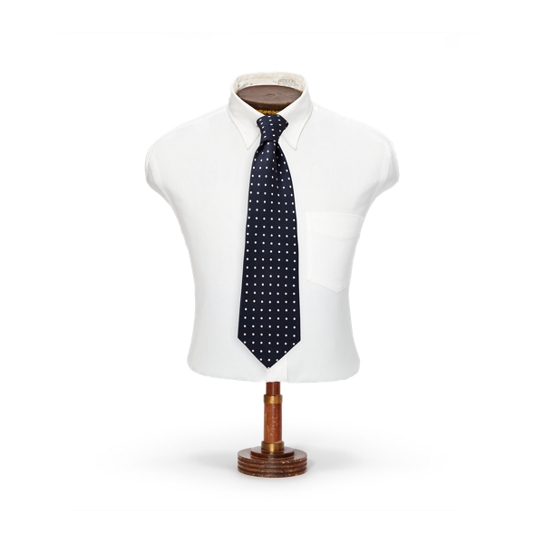 Cravatta in twill di seta a pois