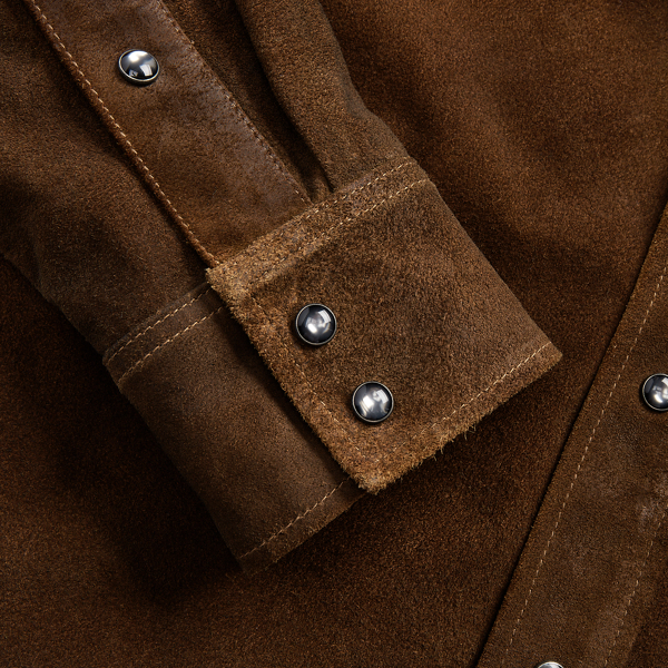 RRL スエード テーラードジャケット ラフアウト スエード ウエスタン シャツ ジャケット | ラルフ