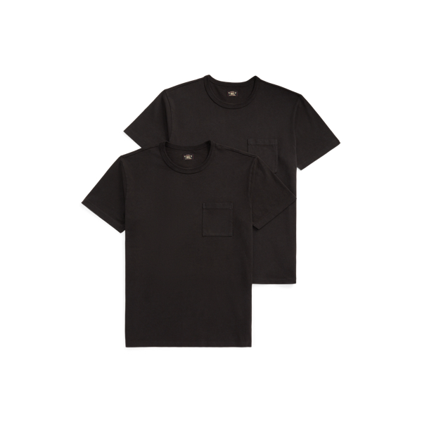 Black Garment-Dyed Pocket T-Shirt 2-Pack RRL 1