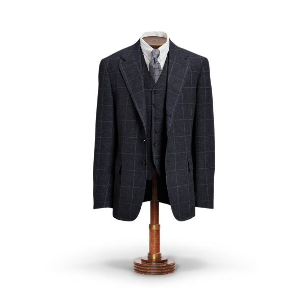 Windowpane Linen-Blend Suit Jacket