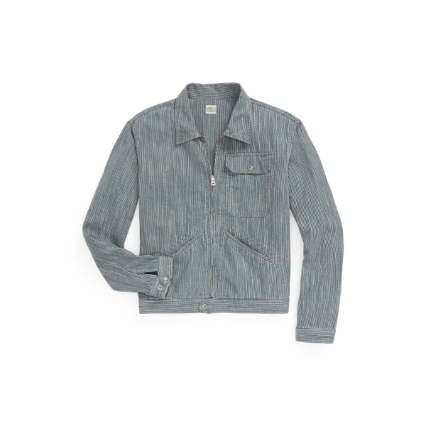 Chaqueta de lino y algod&oacute;n con rayas