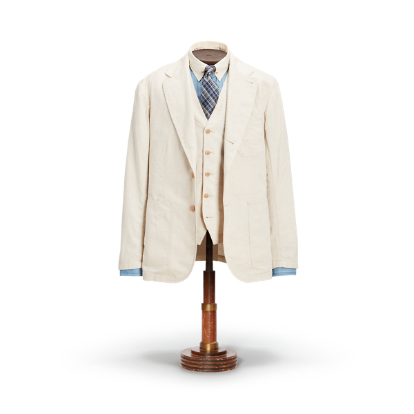 Cream Unconstructed Cotton-Linen Sport Coat RRL 1