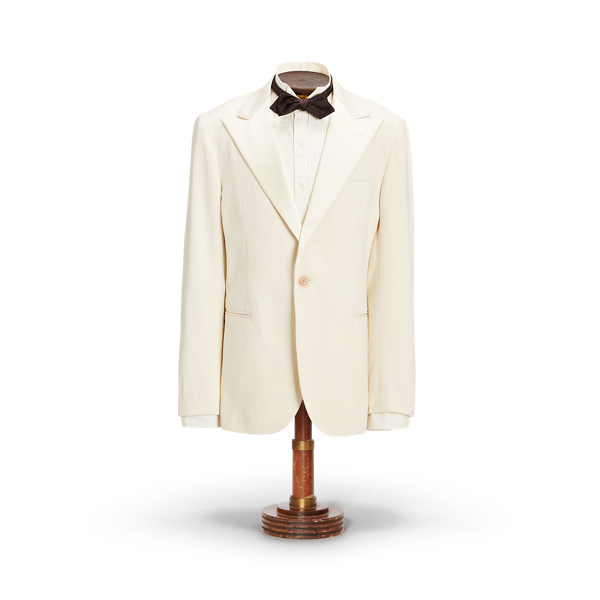 White Wool Satin Tuxedo Jacket RRL 1