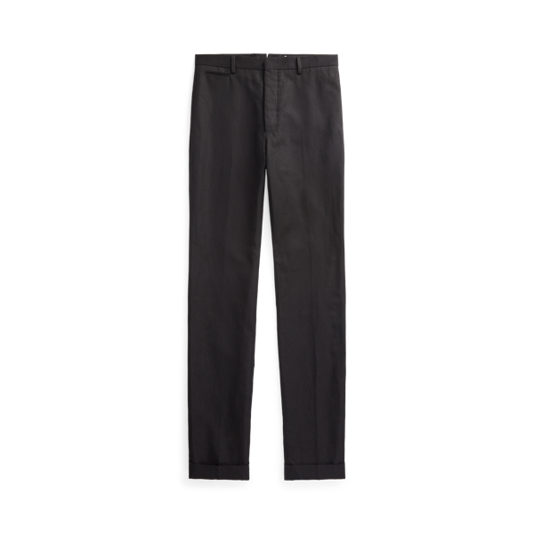 Slim fit katoen-linnen satinet broek