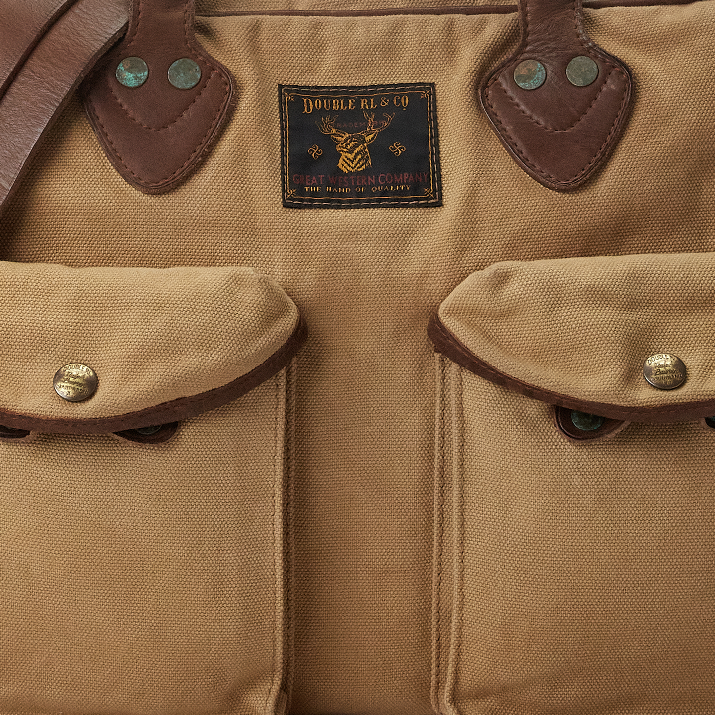 Мужской портфель Ralph Lauren из холста с отделкой кожей, цвет: Хаки / Коричневый — фото 4