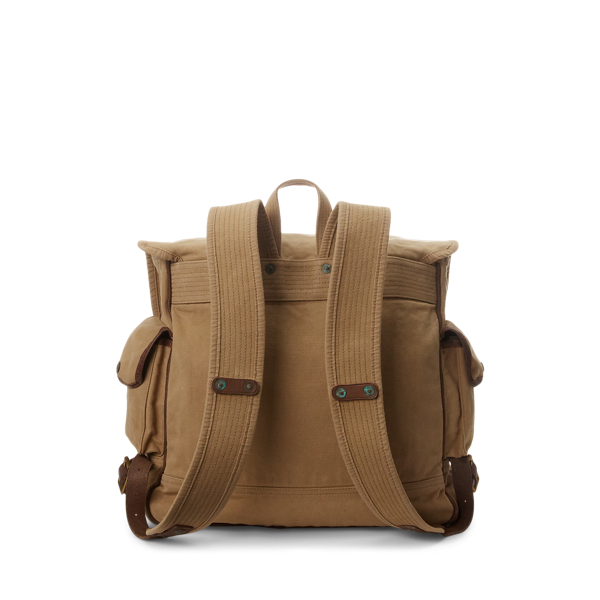 Leather trim backpack hotsell