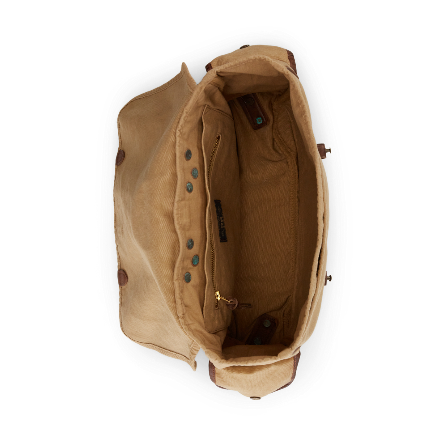 Рюкзак Ralph Lauren Leather-Trim Canvas, цвет: Хаки / Коричневый — фото 3