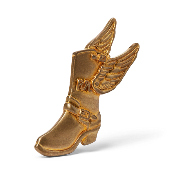 Winged-Boot Brass Pin