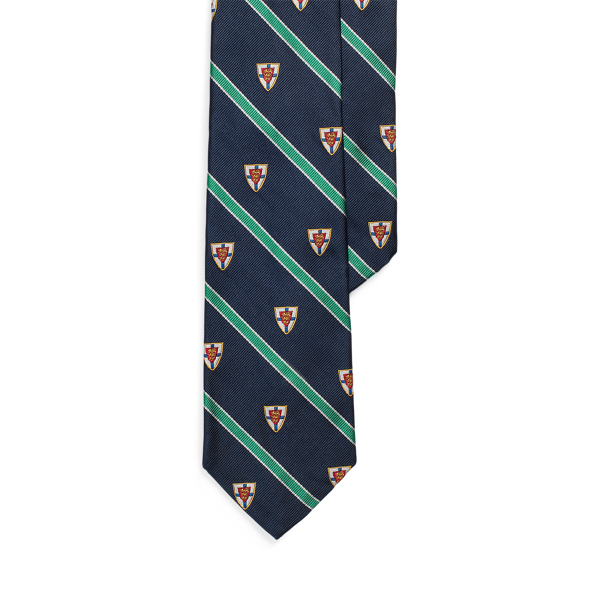 Navy/Green Striped Silk Repp Club Tie Polo Ralph Lauren 1