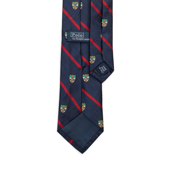 Navy/Red Striped Silk Repp Club Tie Polo Ralph Lauren 2