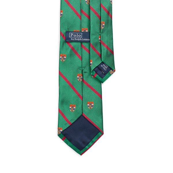 Green/Pink Striped Silk Repp Club Tie Polo Ralph Lauren 2
