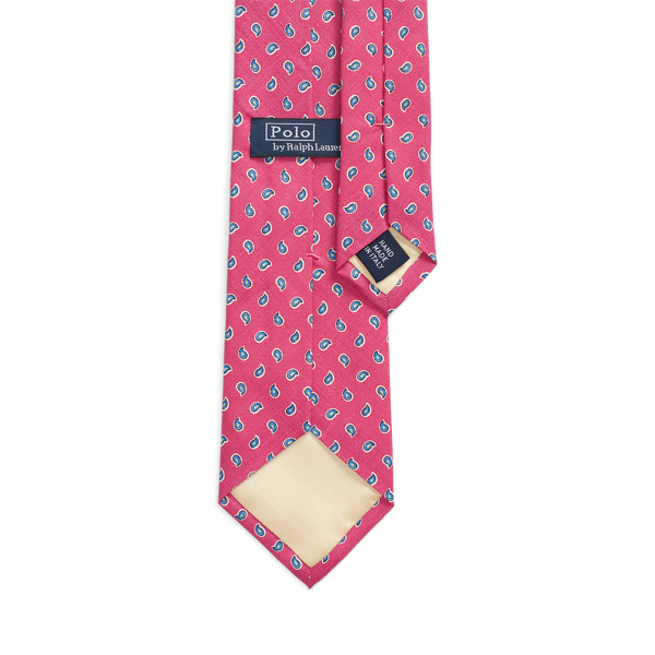 Pine-Print Linen Tie