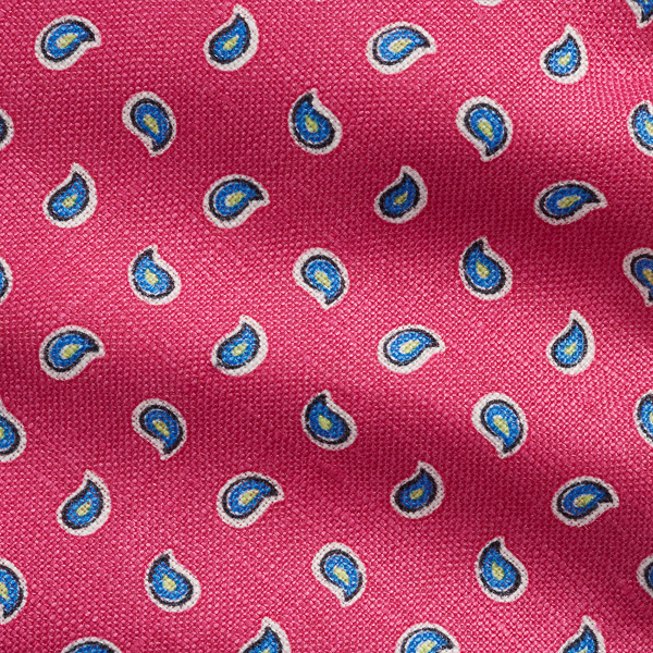 Pine-Print Linen Tie