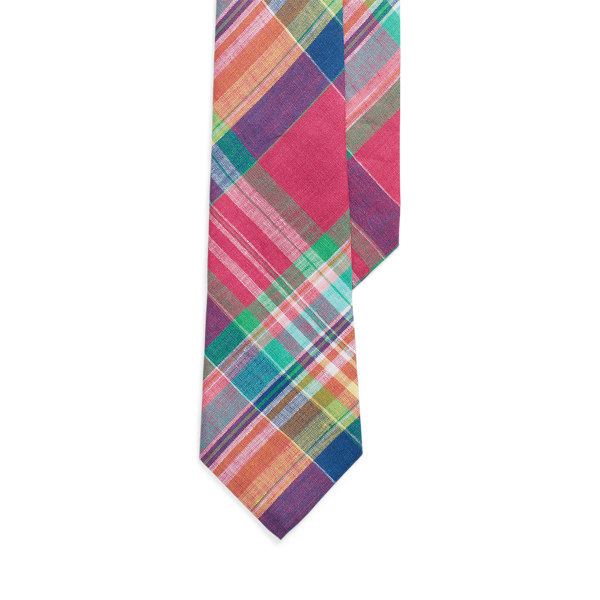 Plaid Linen Tie