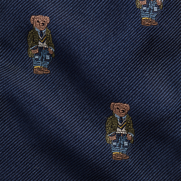 Navy Polo Bear Silk Repp Tie Polo Ralph Lauren 3