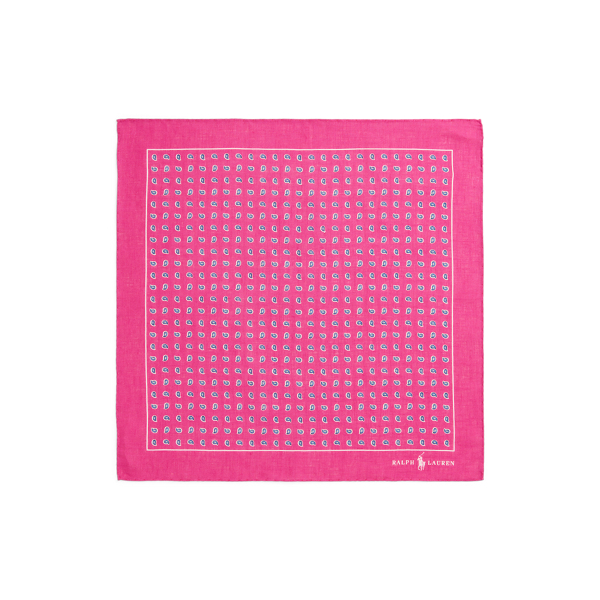 Pink Pine-Print Linen Pocket Square Polo Ralph Lauren 2