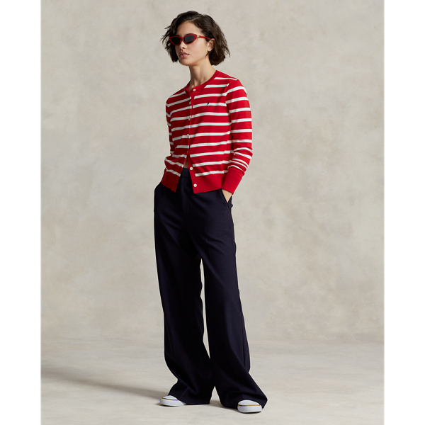 Striped Cotton-Blend Cardigan