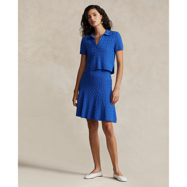 Cable Knit Wool Cashmere Skirt