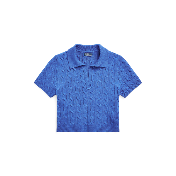 Cropped Cable-Knit Polo Sweater Polo Ralph Lauren in 1