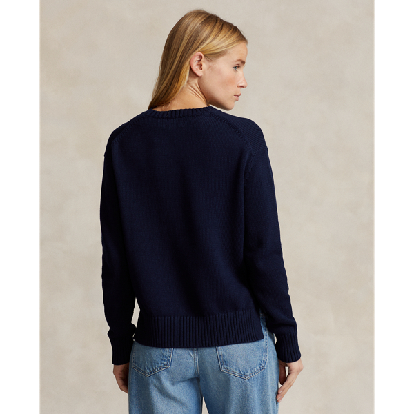 Pull col rond en coton 