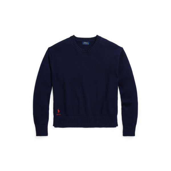 Pull col rond en coton 