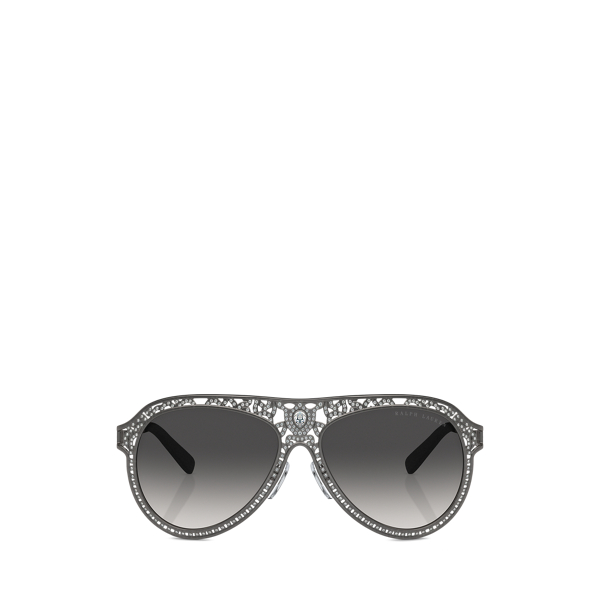 Lunettes de soleil aviateur d&eacute;cor&eacute;es Ralph Lauren en Poudre &agrave; canon fonc&eacute; 2