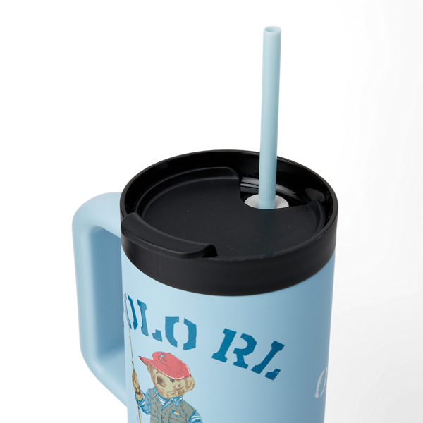 Light Blue Fishing Polo Bear Water Bottle & Straw Polo Ralph Lauren Home 2