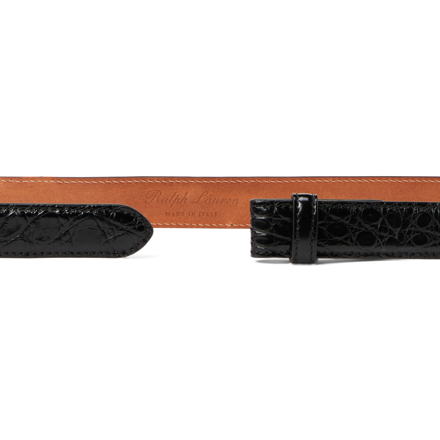 Ralph Lauren Alligator Belt Strap, цвет: Чёрный — фото 1