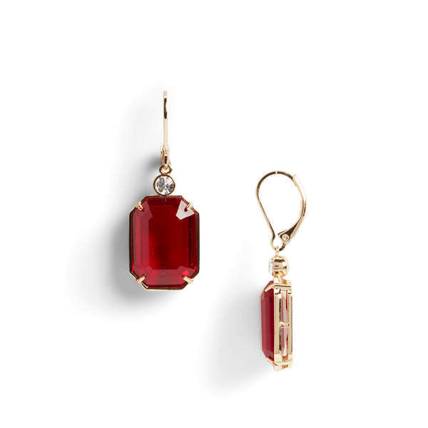 Gold-Tone Stone & Crystal Drop Earrings
