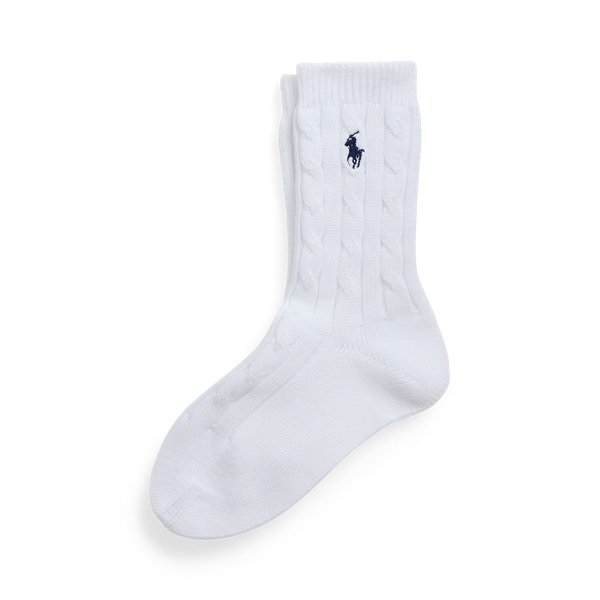 White Cable-Knit Crew Socks Polo Ralph Lauren 1