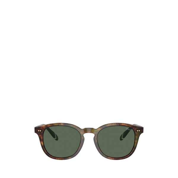 Shiny Brown Tortoise Heritage Rowing Stripe Round Sunglasses Polo Ralph Lauren 2