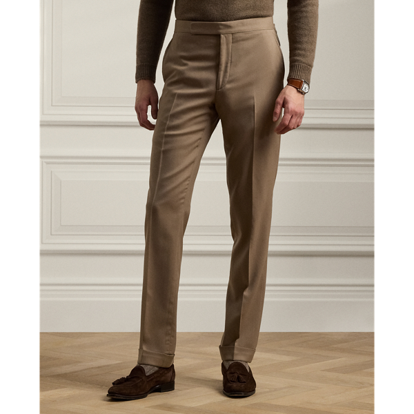 Taupe Gregory Hand-Tailored Wool Suit Trouser Purple Label 4