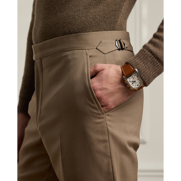 Taupe Gregory Hand-Tailored Wool Suit Trouser Purple Label 6