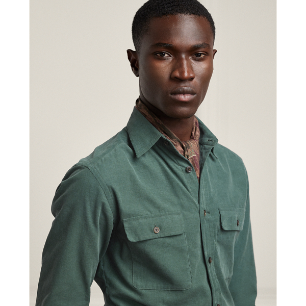 Shetland Green Corduroy Shirt Purple Label 6