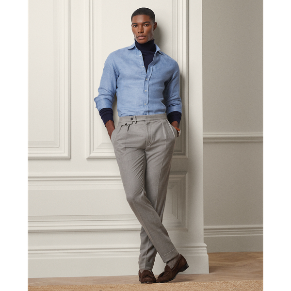Supply Blue Brushed Linen Twill Shirt Purple Label 4