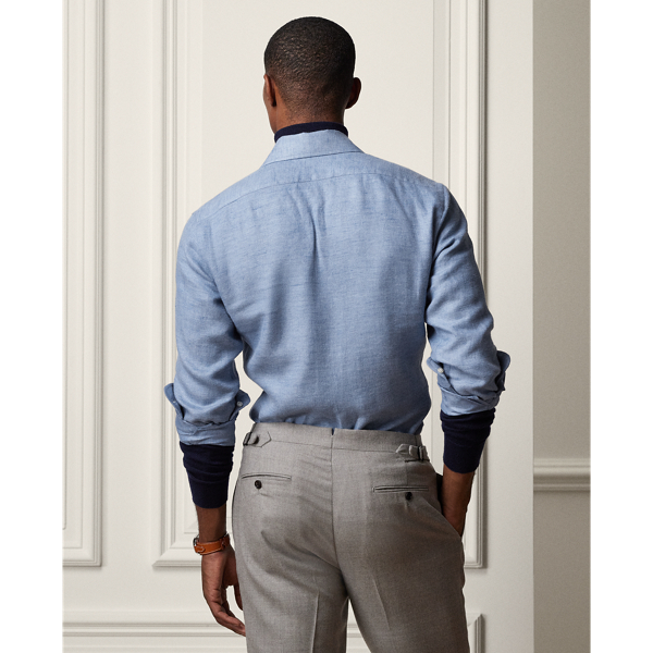 Supply Blue Brushed Linen Twill Shirt Purple Label 5