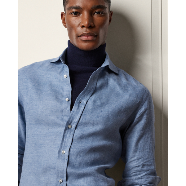 Supply Blue Brushed Linen Twill Shirt Purple Label 6