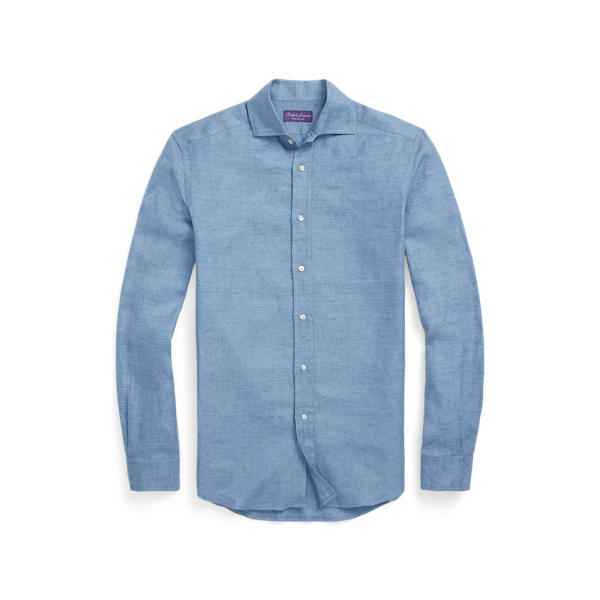 Supply Blue Brushed Linen Twill Shirt Purple Label 2