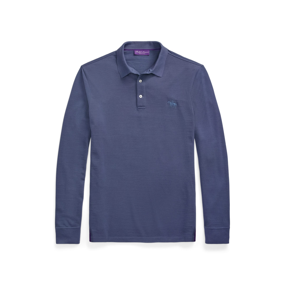 Wool Piqué Long-Sleeve Polo Shirt Wool Piqué Long-Sleeve Polo Shirt