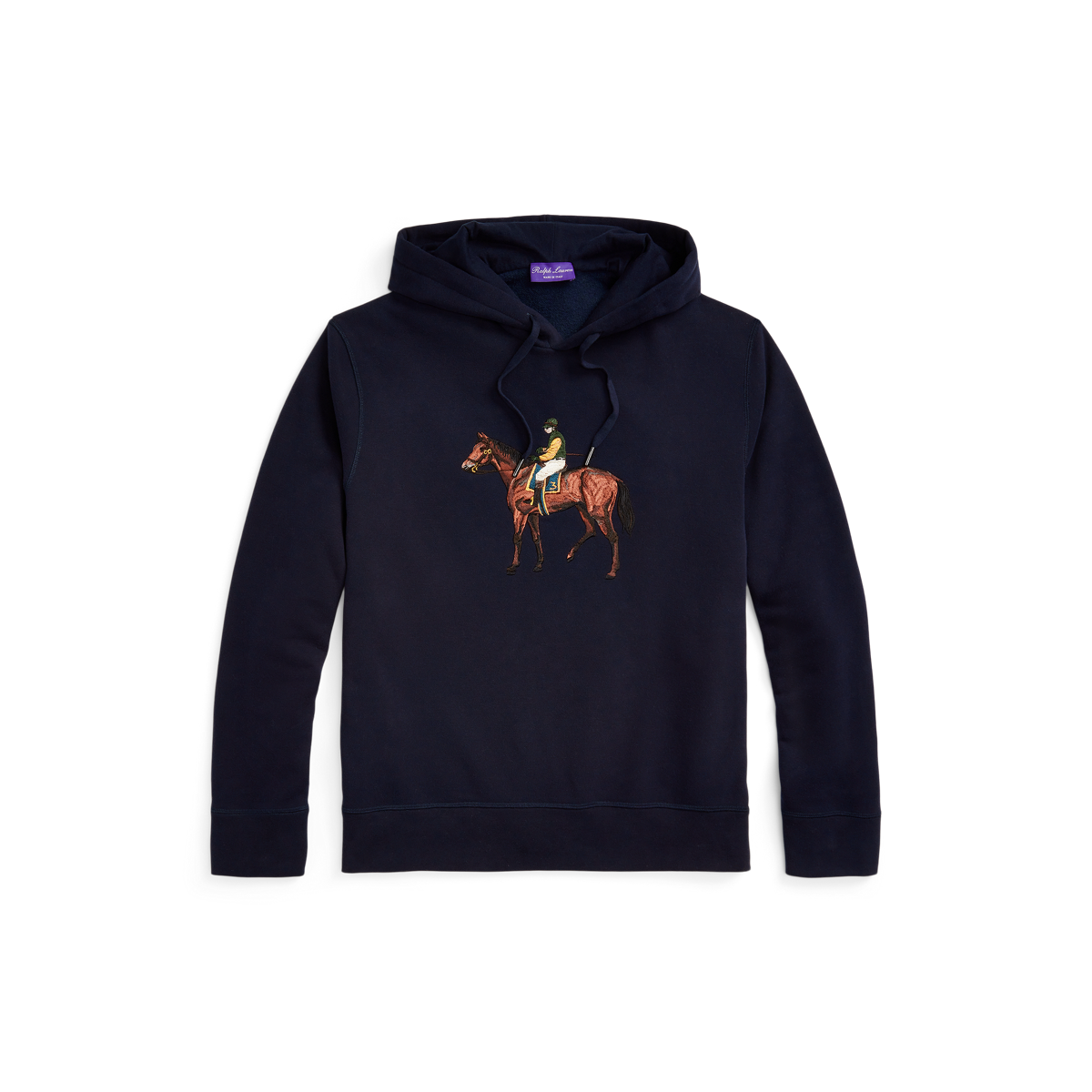 Black polo hoodie white horse sale