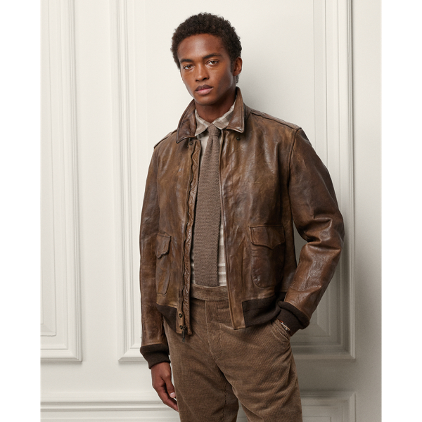 Ralph lauren men's leather jacket hotsell