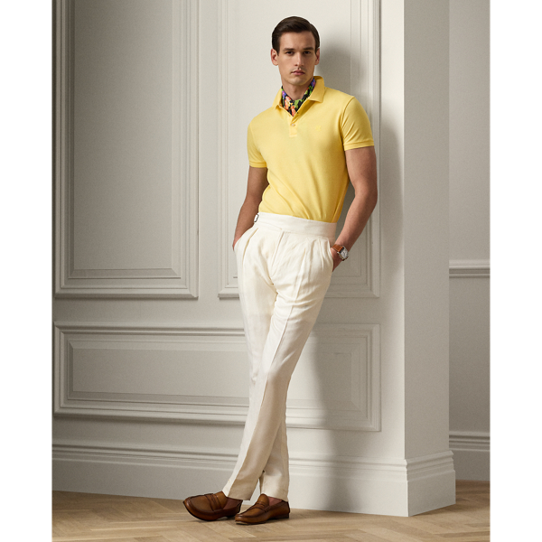 Yellow Custom Slim Fit Logo Pique Polo Shirt Purple Label 4