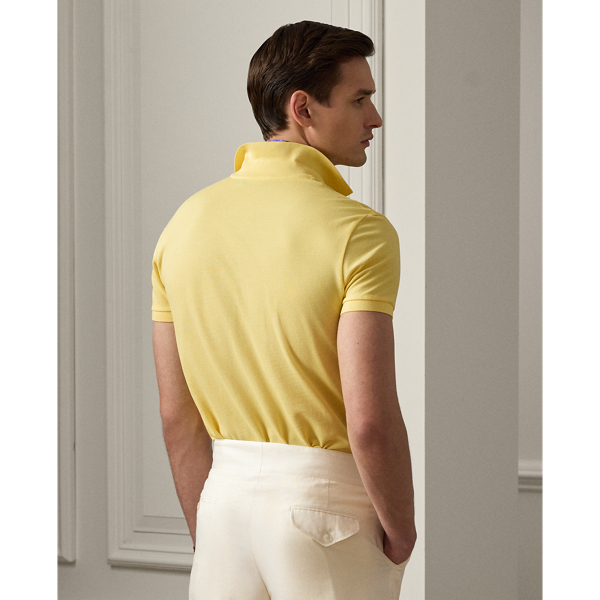Yellow Custom Slim Fit Logo Pique Polo Shirt Purple Label 5